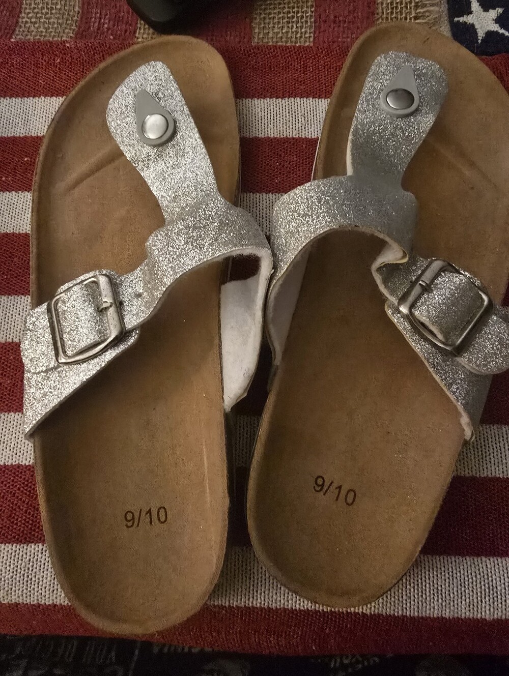 Silver Glitter Sandals
